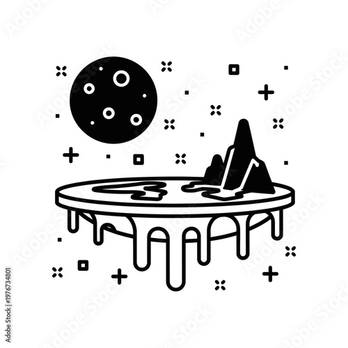 black and white line art icon set of science and chemistry elements