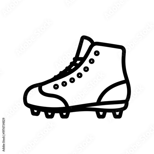 Minimalist black and white ice skate shoe isolated on white background