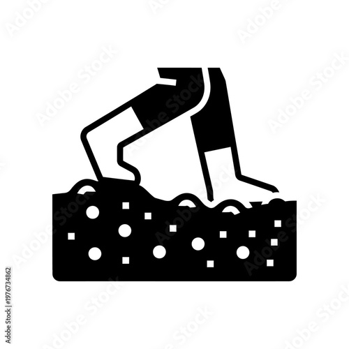 Monochrome icon of construction hard hat with tools for safety and building