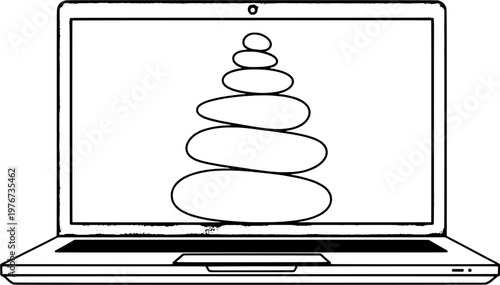 Work-life balance and mindful productivity illustration, "Created with AI assistance and manually refined."