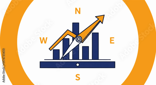 Minimalist business strategy navigation compass vector, "Created with AI assistance and manually refined."