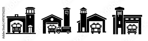 Fire station vector illustration for emergency services and fire department design projects and graphics use cases