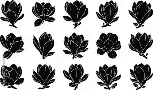 Black and white lotus flower symbol 1