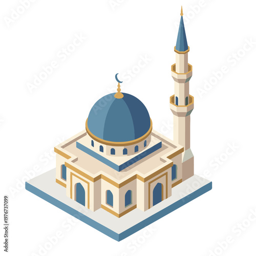Bild auf Leinwand isometric mosque vector art pro asset