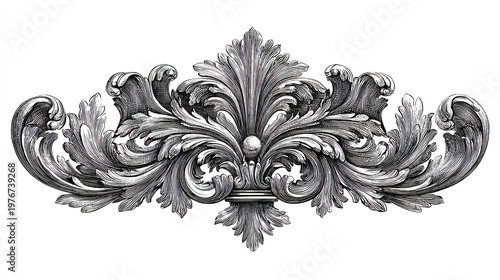 Baroque floral arabesque ornament bundle with intricate details and textures