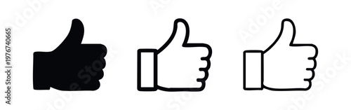 Thumbs Up Like and Approval Icon Set for Social Media
