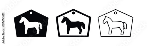 Japanese Ema votive tablet with horse icon. Traditional cultural and spiritual symbol.