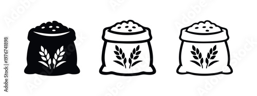 Sack of Grain or Flour Icon Set