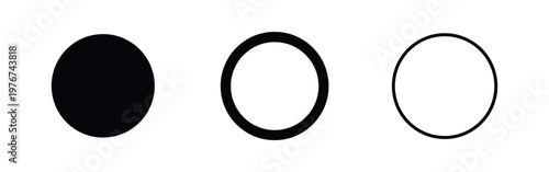 Circle icons: solid, hollow, and outlined