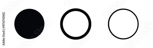 Circle icons: solid, hollow, and outlined