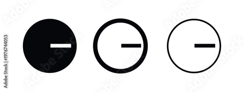 Minimalist Minus and Remove Icon Set for User Interface Controls and Actions