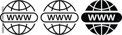 Visit Website Icon Set. External link and web browser symbols. Online Connection Symbols. Global web and link icons. Redirect and internet access design
