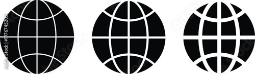 Visit Website Icon Set.  Online Connection Symbols. External link and web browser symbols. Global web and link icons. Redirect and internet access design
