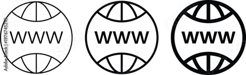 Visit Website Icon Set.  Online Connection Symbols. External link and web browser symbols. Global web and link icons. Redirect and internet access design
