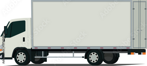 Cargo truck angled rear side view illustration