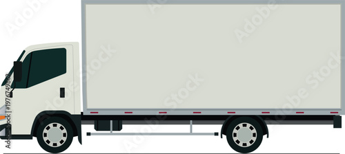 Cargo truck flat side view illustration