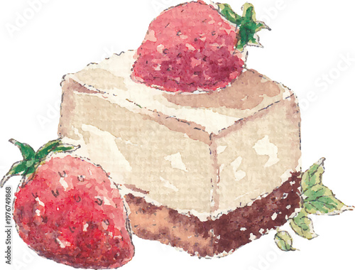 cake dessert watercolor food art set