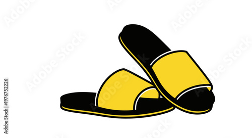 A pair of yellow and black slides are displayed against a white background