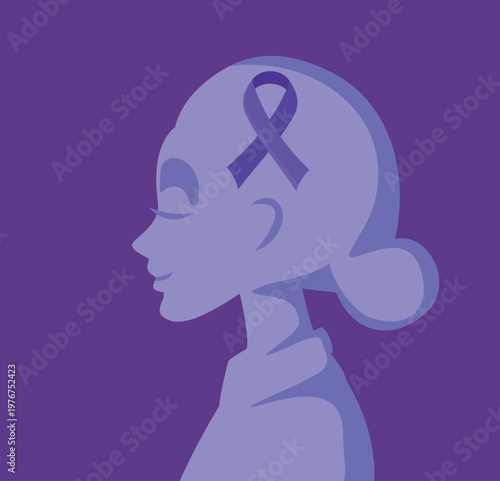 Silhouette Profile of a Woman Suffering from Epilepsy Concept Illustration. Person suffering from neurological disease having symptoms