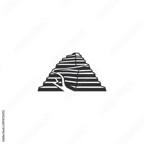 A stylized illustration of a pyramid.