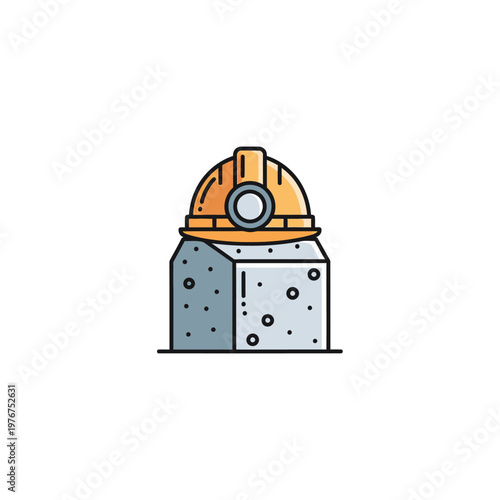 A simple illustration of a mine helmet.