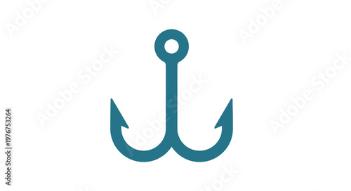 A teal colored anchor icon isolated on a white background