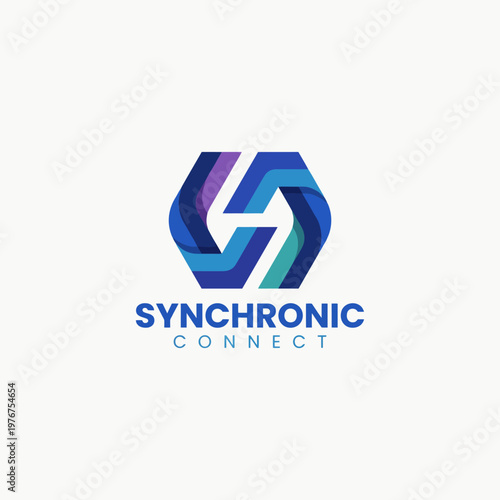 This sleek, modern logo design featuring interwoven geometric shapes symbolizes connectivity and coherence, suitable for tech or networking brands aiming for a fresh, contemporary appearance.