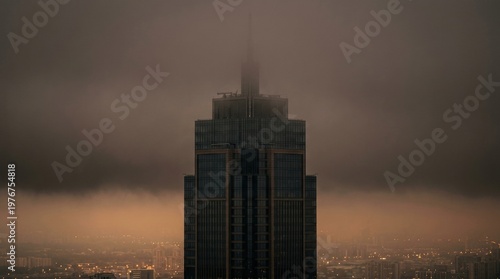 pollution, smog, urban air quality, air quality problem, basalt steps, deserted street, amber streetlights, dirty mist, fog laden city, low oxygen anxiety, exposure risk, urban facades, empty staircas