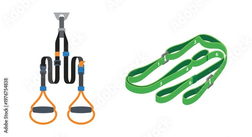 Suspension trainer with adjustable straps and handles for bodyweight fitness