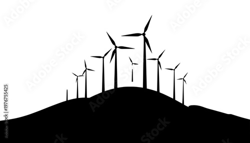 wind turbines on the hill