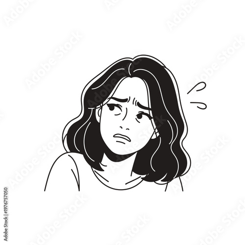 Woman with a worried facial expression 1.