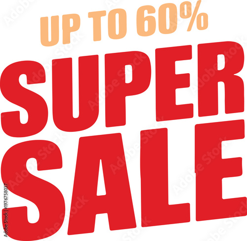 Vibrant Super Sale Banner with Up to 60% Discount Offer