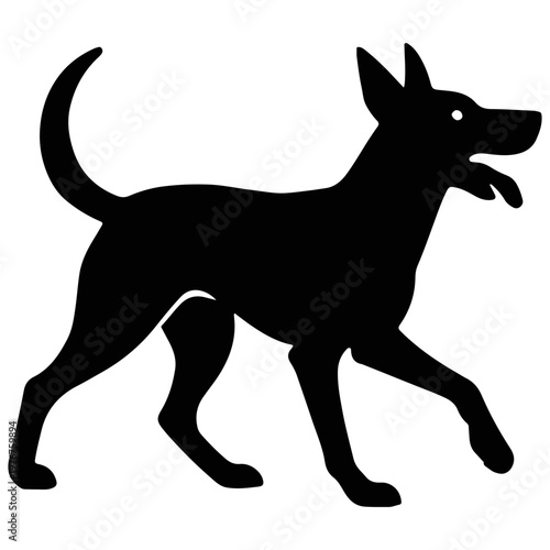 Running german shepherd dog silhouette running dog