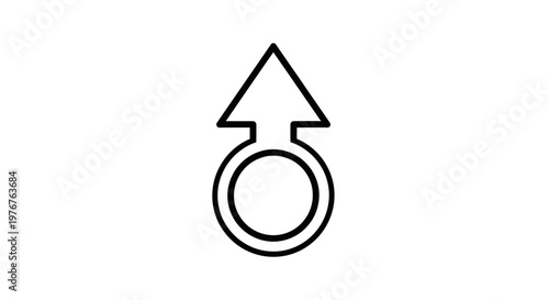 Abstract Circular Design with Upward Pointing Arrow Symbol