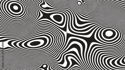 Abstract black and white seamless vector pattern featuring a geometric zebra wave texture for modern wallpaper tile and textile art decoration