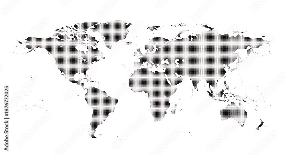 Fototapeta premium World Map Dotted Grid Representation globe earth
