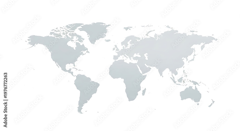 Obraz premium World Map Silhouette In Light Gray On White Background