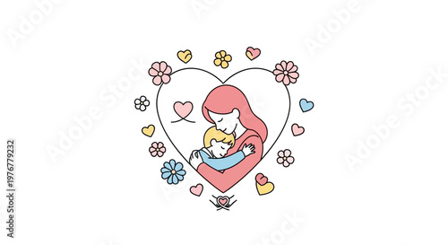 Woman Holding Baby in Heart Shape.