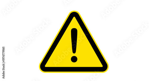 Yellow triangular warning sign with a black exclamation point