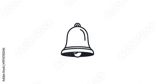 Hand-drawn ringing bell icon, simple doodle illustration on white background
