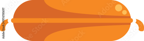 Flat cartoon style illustrating a long frankfurter sausage