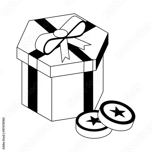 Isometric style icon showing a loyalty program
