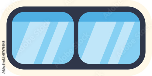 Eyeglasses optical lenses for vision correction flat design