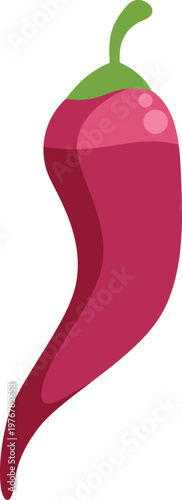 Red chili pepper vector illustration depicting hot and spicy food
