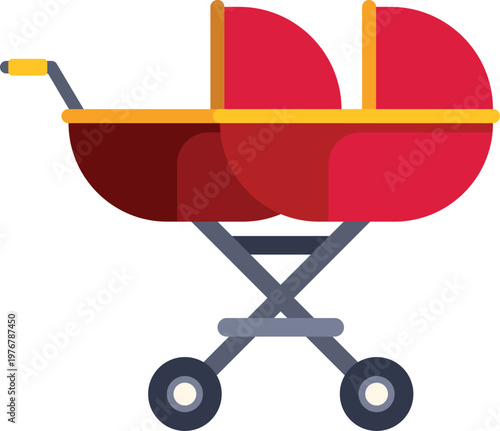 Double baby pram, a specialized stroller for transporting twin infants