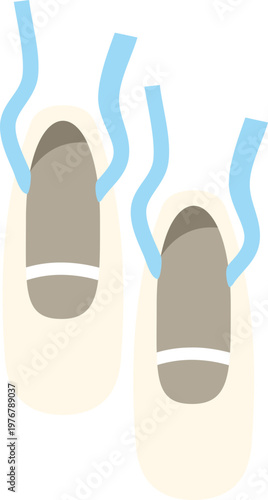 Point ballet shoes with soft ribbons ready for a dance performance