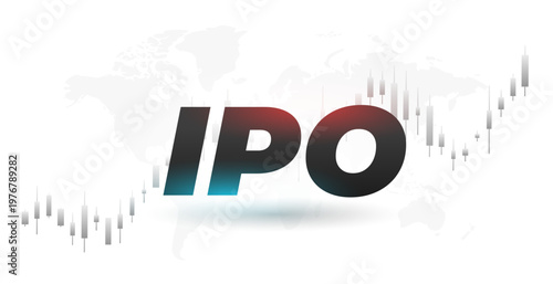 initial public offer ipo global economy concept with rising financial trading chart