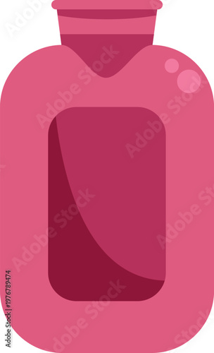 Pink rubber hot water bottle providing warmth therapy and pain relief