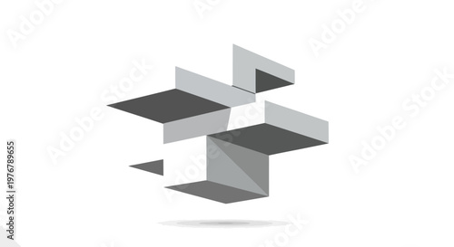 Modern Abstract Geometric Shapes with Soft Shadows and Clean Lines on a Minimalistic Background for Creative Design and Artistic Concepts