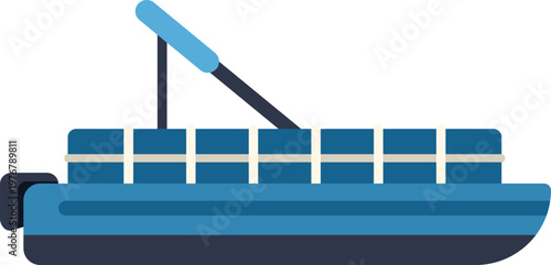 Boat icon representing water transport, leisure, and travel in flat design style